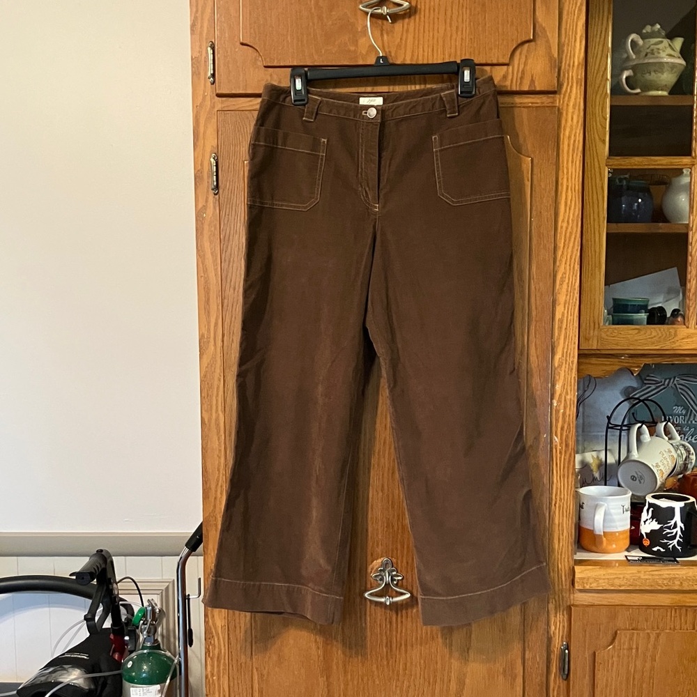 Brown Wide-Leg Corduroy Pants.